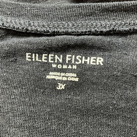 EILEEN FISHER WOMAN 100% Linen Navy Blue U-Neck Short Sleeve Tee Tunic US Sz 3X - Picture 5 of 9